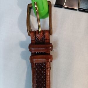 Allen Edmonds Leather Belt with Beautiful Weave. Imported Leather. See Size